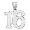 14kw Polished Number 16 Pendant