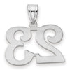 14kw Polished Number 23 Pendant