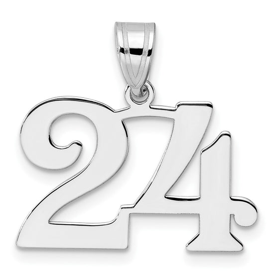 14kw Polished Number 24 Pendant