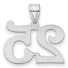 14kw Polished Number 25 Pendant