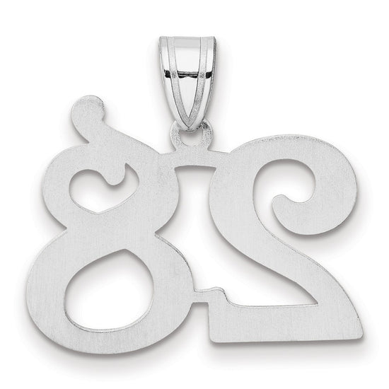 14kw Polished Number 28 Pendant