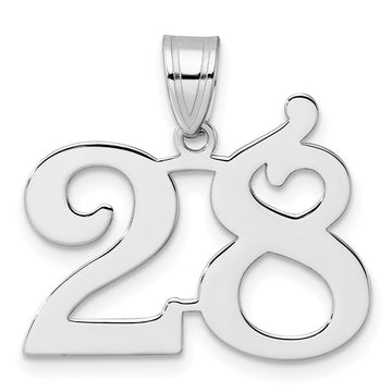 14kw Polished Number 28 Pendant