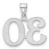 14kw Polished Number 30 Pendant