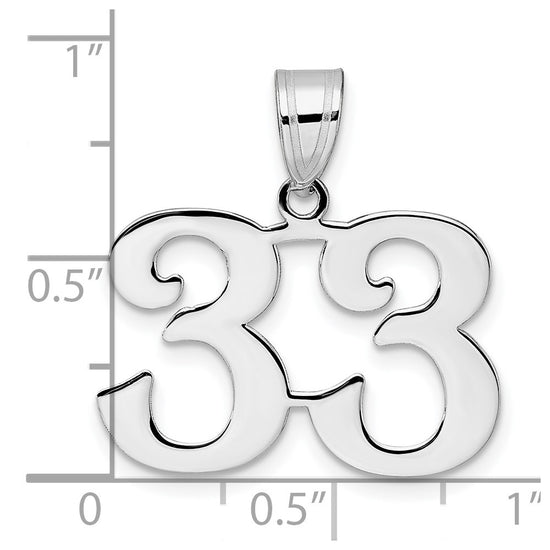 14kw Polished Number 33 Pendant