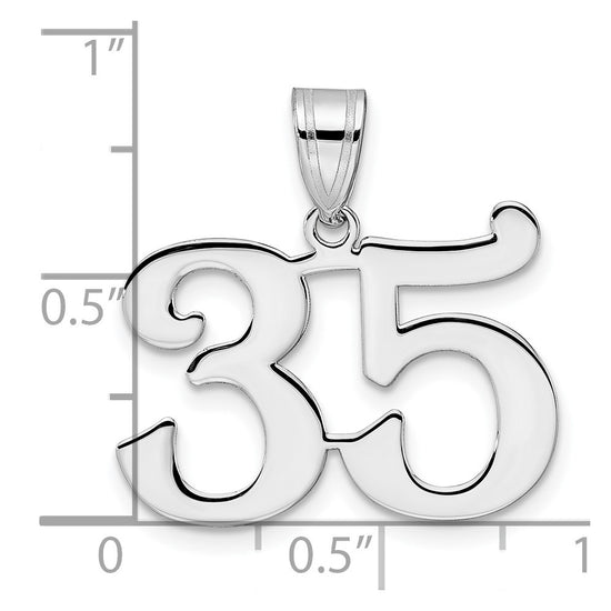 14kw Polished Number 35 Pendant