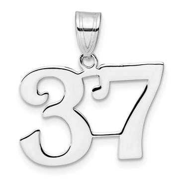 14kw Polished Number 37 Pendant