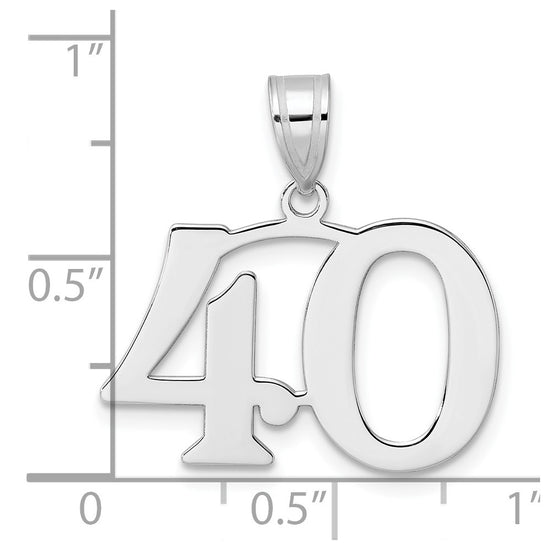 14kw Polished Number 40 Pendant