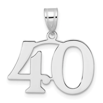 14kw Polished Number 40 Pendant