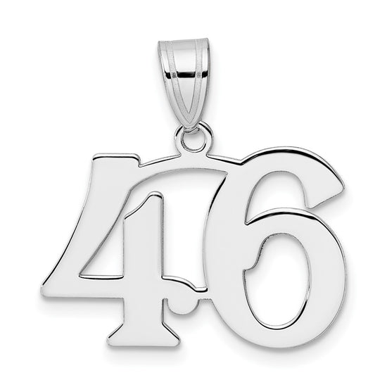 14kw Polished Number 46 Pendant