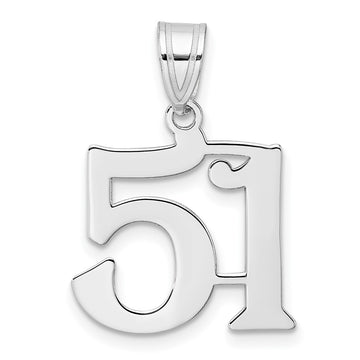 14kw Polished Number 51 Pendant