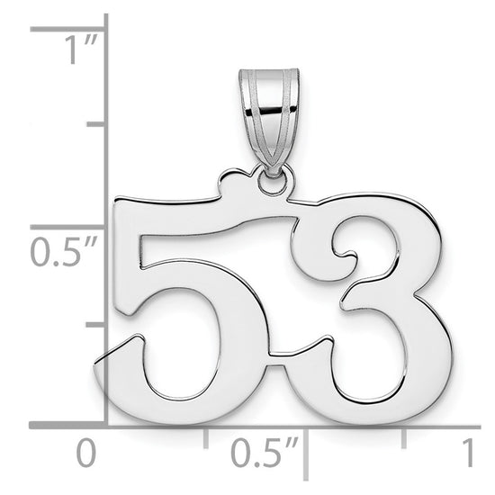 14kw Polished Number 53 Pendant