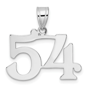 14kw Polished Number 54 Pendant