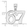 14kw Polished Number 67 Pendant