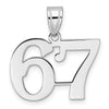 14kw Polished Number 67 Pendant