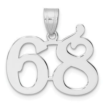 14kw Polished Number 68 Pendant