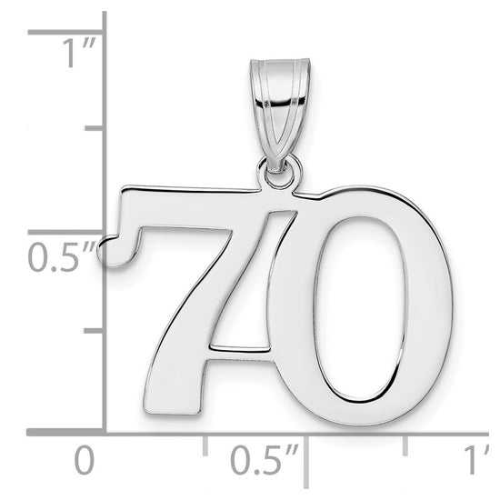 14kw Polished Number 70 Pendant