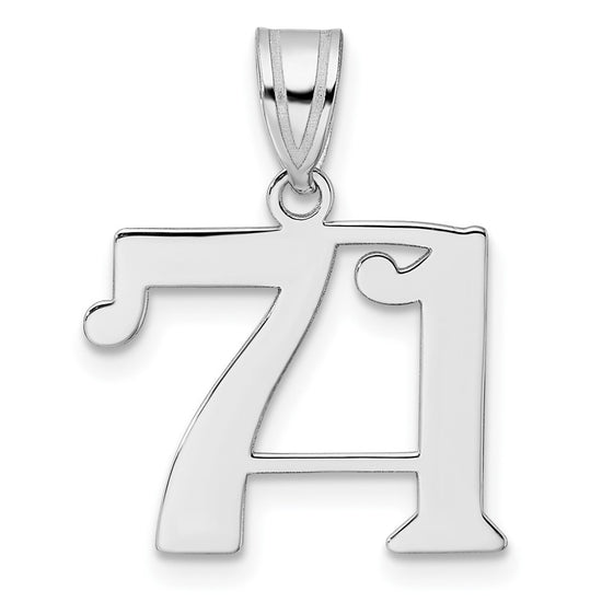 14kw Polished Number 71 Pendant