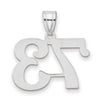14kw Polished Number 73 Pendant