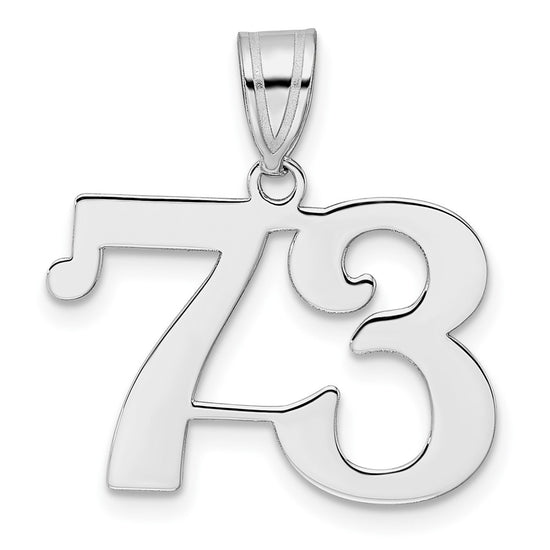 14kw Polished Number 73 Pendant