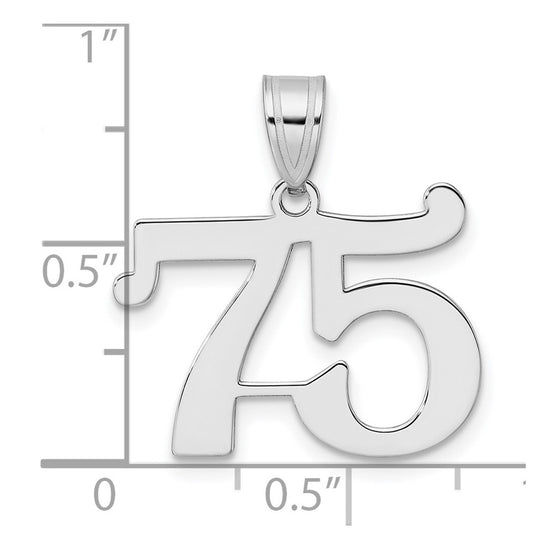 14kw Polished Number 75 Pendant
