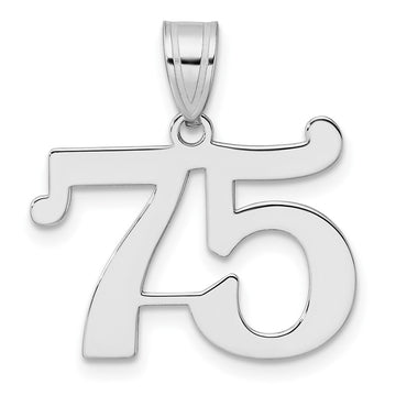 14kw Polished Number 75 Pendant