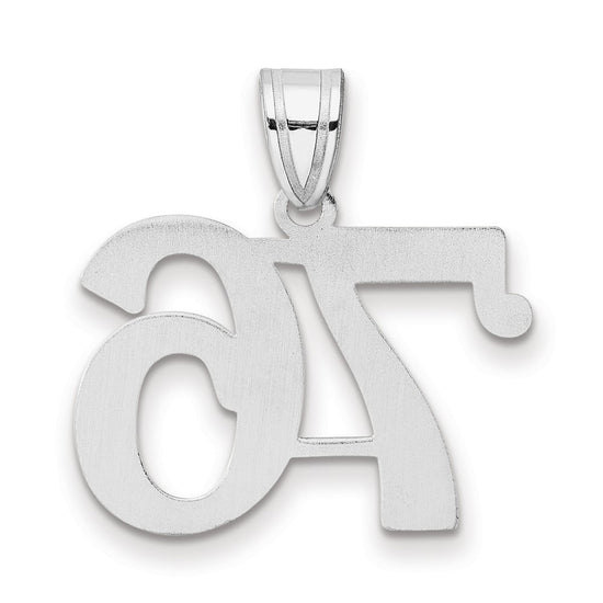 14kw Polished Number 76 Pendant