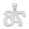 14kw Polished Number 76 Pendant