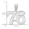 14kw Polished Number 76 Pendant