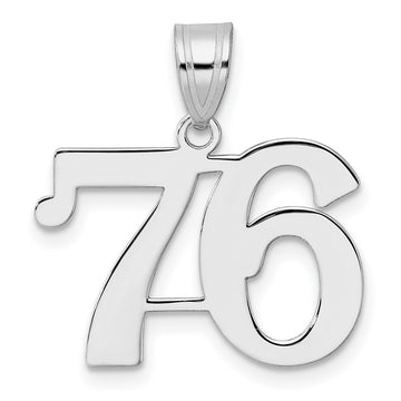 14kw Polished Number 76 Pendant