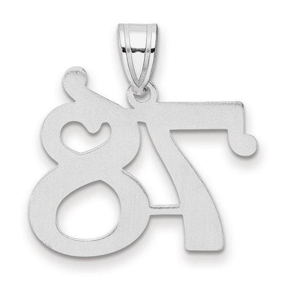 14kw Polished Number 78 Pendant
