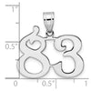 14kw Polished Number 83 Pendant