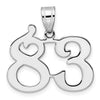 14kw Polished Number 83 Pendant