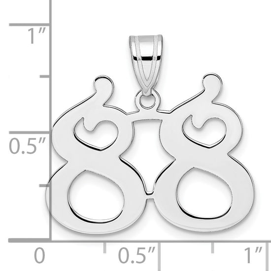 14kw Polished Number 88 Pendant