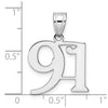 14kw Polished Number 91 Pendant