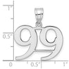 14kw Polished Number 99 Pendant