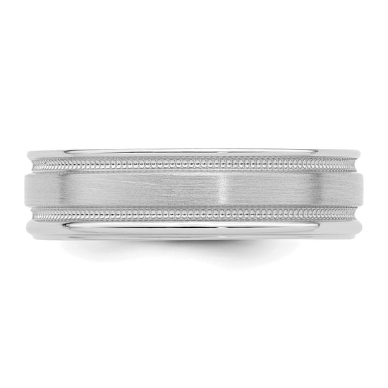 Comfort Fit Brush Satin Fancy Wedding Bands