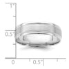 14k White Gold 6mm Standard Weight Comfort Fit Brushed Satin/Polished Grooved Edge Wedding Band Size 9