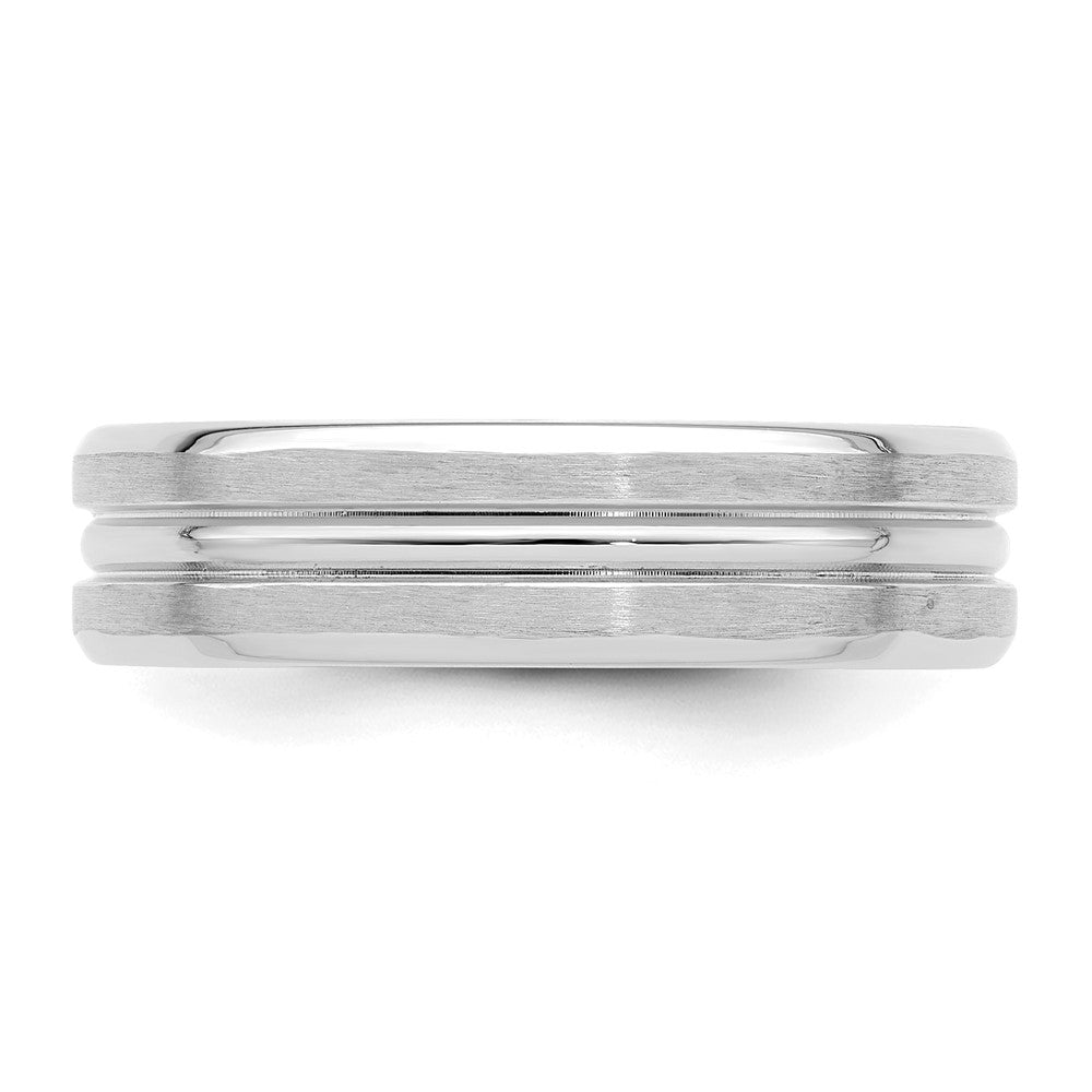 Comfort Fit Brush Satin Fancy Wedding Bands