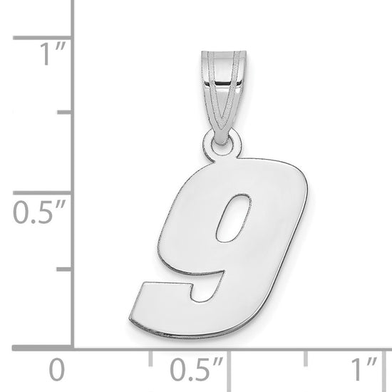 14kw Polished Block Number 9 Pendant