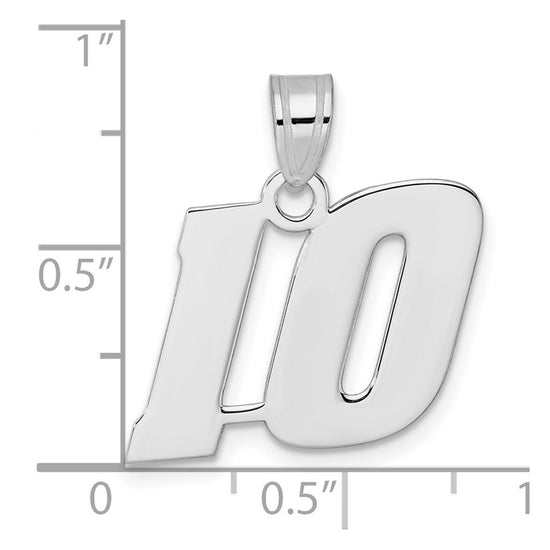 14kw Polished Block Number 10 Pendant