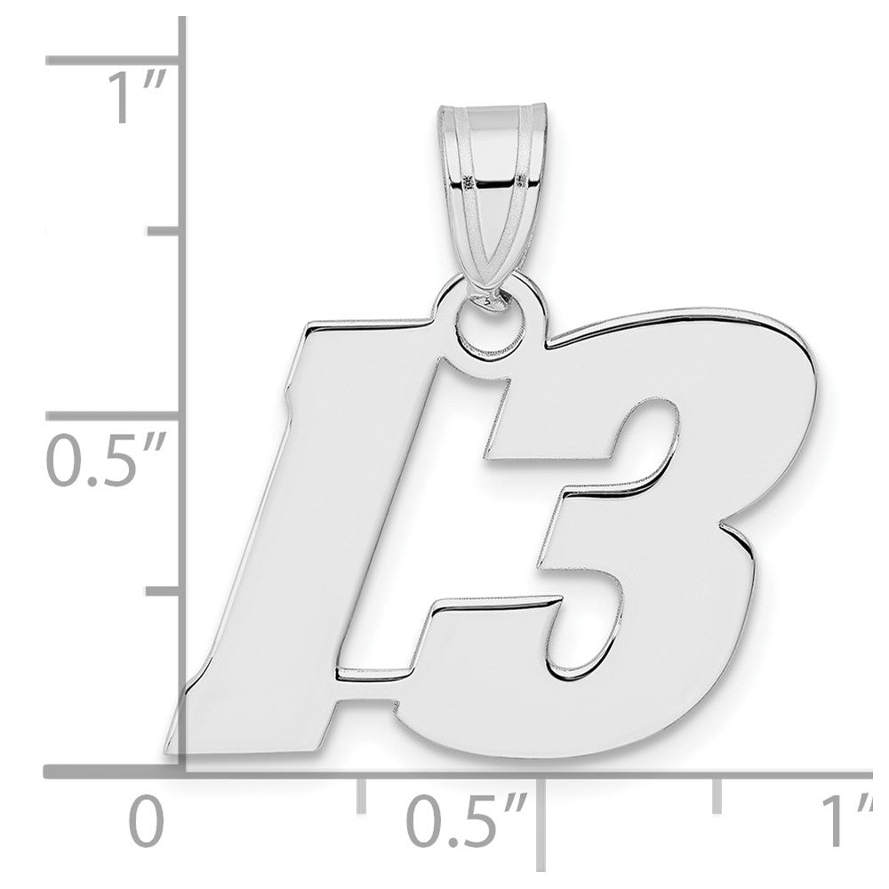 14kw Polished Block Number 13 Pendant