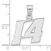 14kw Polished Block Number 14 Pendant