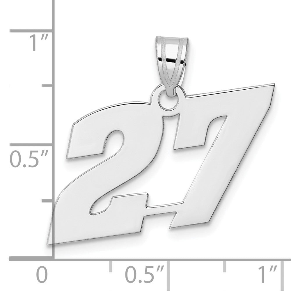 14kw Polished Block Number 27 Pendant