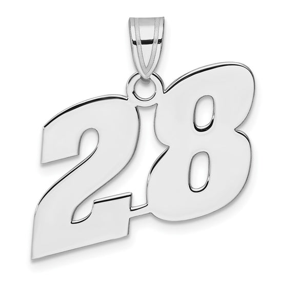 14kw Polished Block Number 28 Pendant