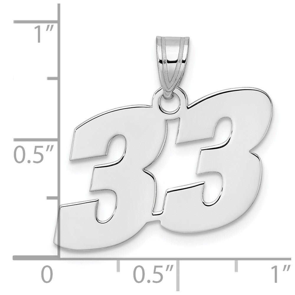 14kw Polished Block Number 33 Pendant