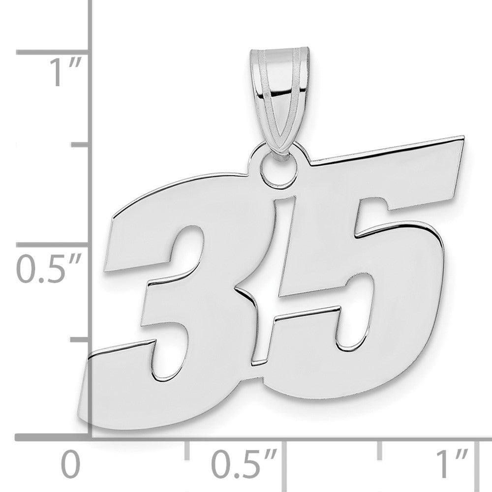 14kw Polished Block Number 35 Pendant