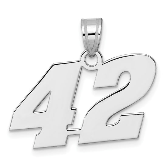 14kw Polished Block Number 42 Pendant