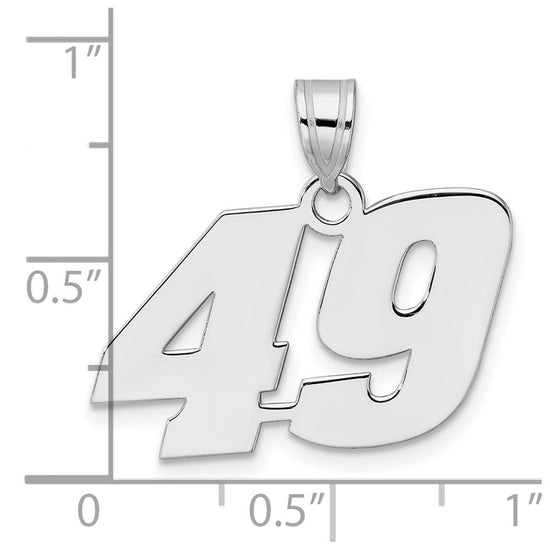 14kw Polished Block Number 49 Pendant