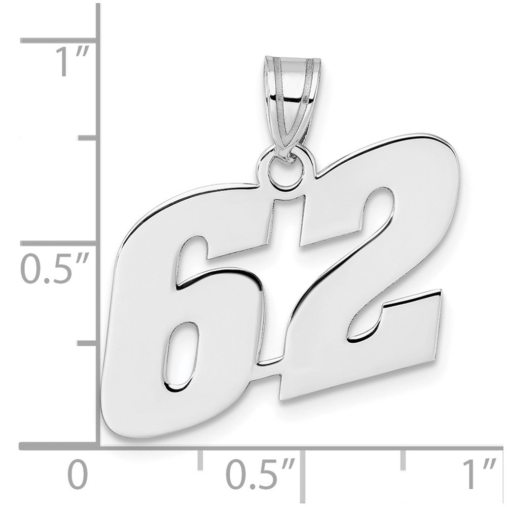 14kw Polished Block Number 62 Pendant