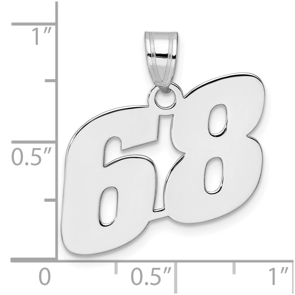 14kw Polished Block Number 68 Pendant